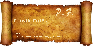 Putnik Fülöp névjegykártya
